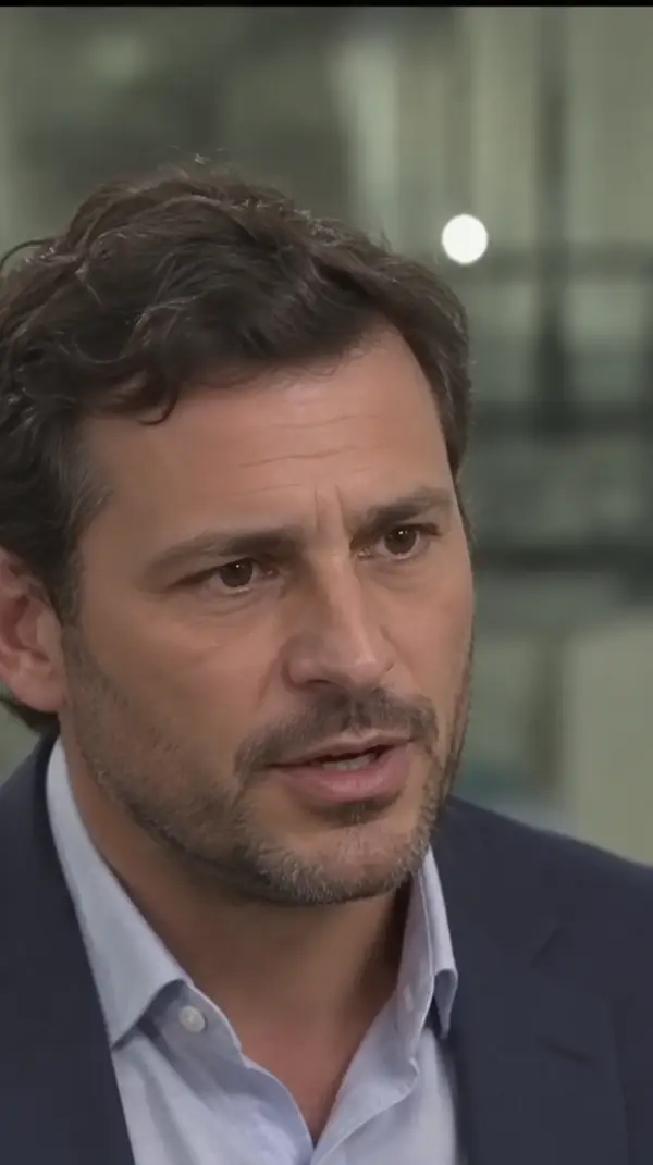 Interview subject speaking indoors, portrait video still