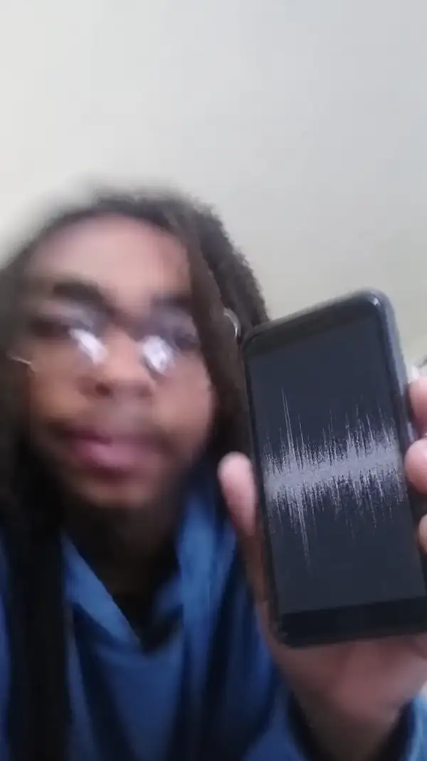 Creator presenting a recording with unwanted static