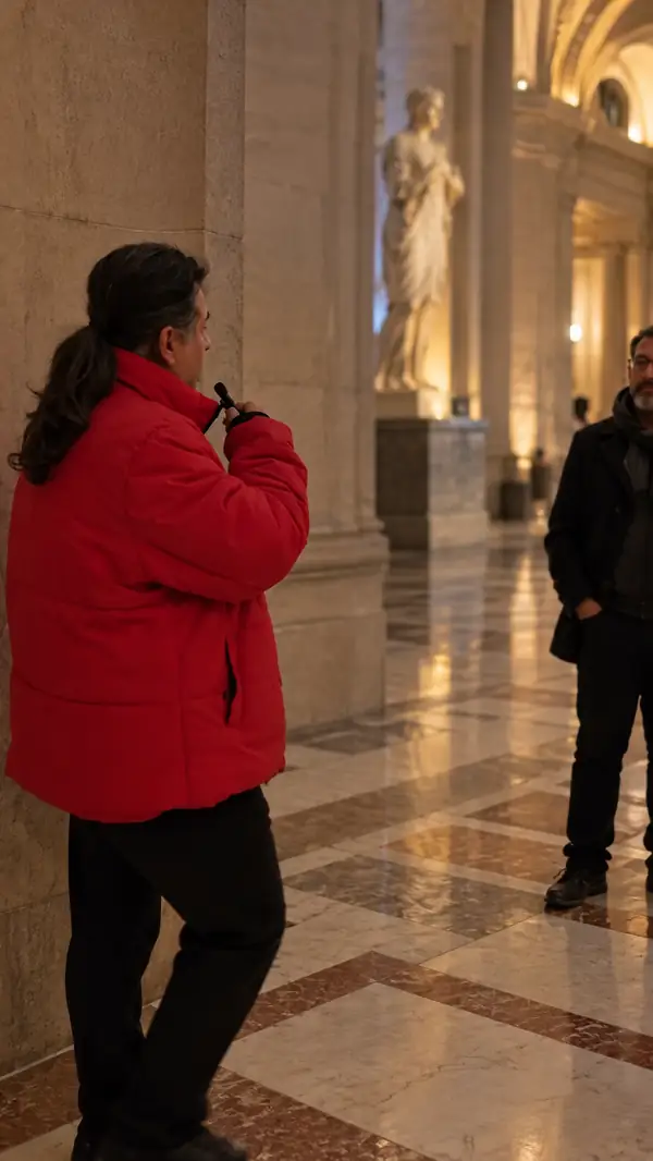 Person recording speech in a reverberant space